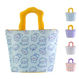 Homele Cute Lunch Bag, Insulated Lunch Box for Women Men Adults, Reusable Lunchbox Cooler Leakproof Aesthetic Small Lunch Tote Bag for Office Work Travel Picnic (Blue Puppy)