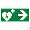 Pubblimania Defibrillator Sign Arrow Right | 3mm Aluminum Composite Sign