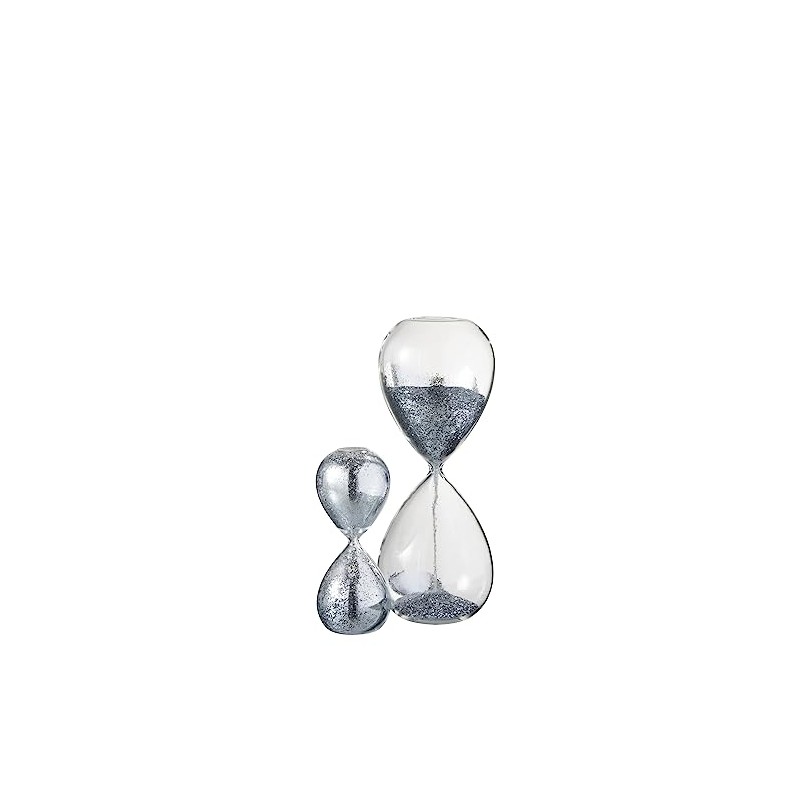 Retro Style Glass and Sand with Sequins - Silver