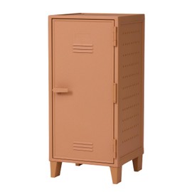 TENMA Orange Retro Cute Locker-Shaped Storage Box, Fits Peg Cabinet, Vertical Storage, Easy Assembly, No Tools Required, Size: 14.0 x 14.0 x 30.0 inches