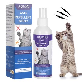 Cat Deterrent Spray, Natural Cat Repellent Spray, Non-Toxic Anti-Scratch Deterrent for Furniture Protection Sofas Rugs Plants, Indoor & Outdoor Safe Effective Training Aid for Cats, 200ml