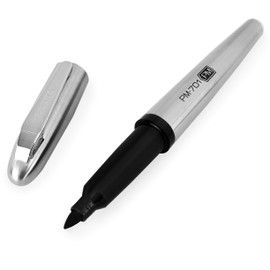 Zebra PM-701 Stainless Steel Permanent Marker - 1mm Line + Free Refill - Black Ink