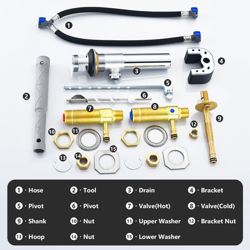Rough-In Valve with Drain Assembly, Compatible with Moen Widespread Bathroom