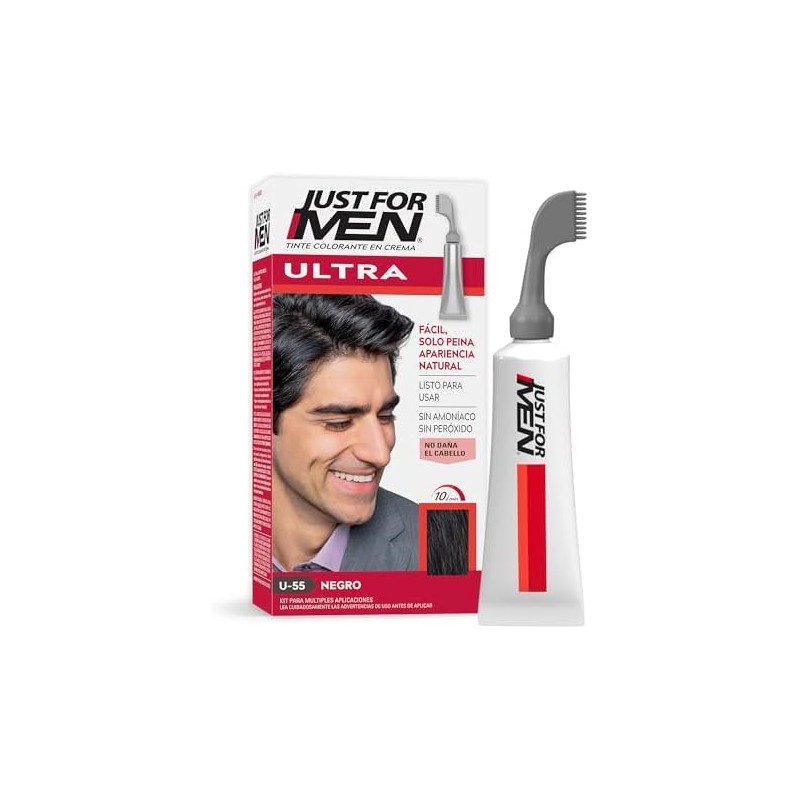 Just For Men Ultra Tinte para Canas Negro U55, Combina