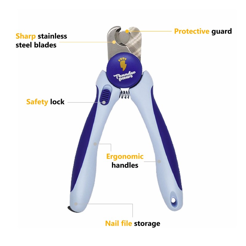 Thunderpaws Professional-Grade Dog Nail Clippers with Protective Guard and Safety