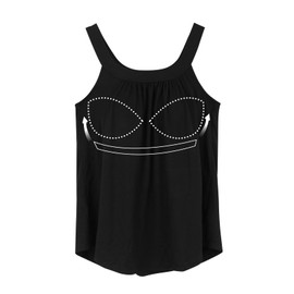 ANYFITTING Camisole Tops for Women Built in Bra Summer Tanks Flowy Loose Fit Tops Padded Bras Loose Fit Black Tank Top Cami