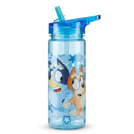 Bluey Kids Water Bottle 580ml with Carry Handle – BPA-Free Reusable Drink Bottle for School & Travel – Leak Resistant Flip Top (Blue)