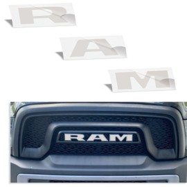 Reflective Concepts RAM Grille Emblem Overlay Decal -Fits: 2015-2018 Ram Rebel - (Color: Reflective Light Silver)