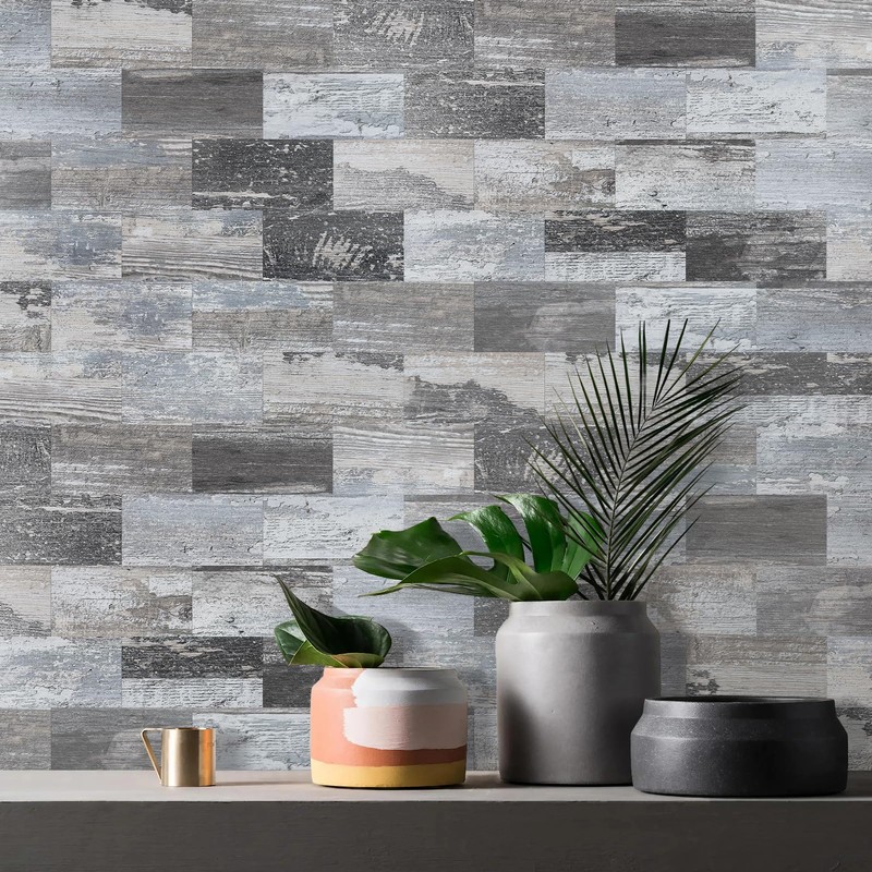Vamos Tile 100-Piece Peel and Stick Backsplash Seamless Tile,3''x6'' Distressed