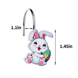 HPYNPES Easter Shower Curtain Hooks - Set of 12, Perfect for Bathroom, Living Room, Balcony, Doors, Porches, and More