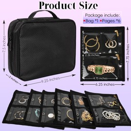 Epzia Jewelry Book Binder Organizer - Travel Jewellery Storage Case with Clear Zipper Velvet Pouch, Portable Women's Jewelry Box for Earrings Rings Necklace, Luxury Travel Organiser