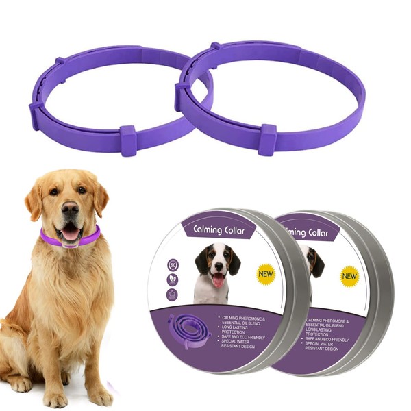 Fokroin Pack of 2 Calming Collar for Dogs, Anti-Stress Collar,