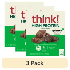 (3 pack) Think! High Protein Bars, Chocolate Mint, 20g, 5Ct