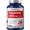 NusaPure Cayenne Pepper 1500mg Per Caps, 350 Veggie Capsules Vegan Vegetarian, Non-GMO
