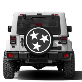 Delerain Tennessee Flag Spare Tire Covers Waterproof Dust-Proof Spare Wheel Cover Universal Fit for Trailer, RV, SUV, Truck and Many Vehicle (17 Inch for Diameter 31"-33")