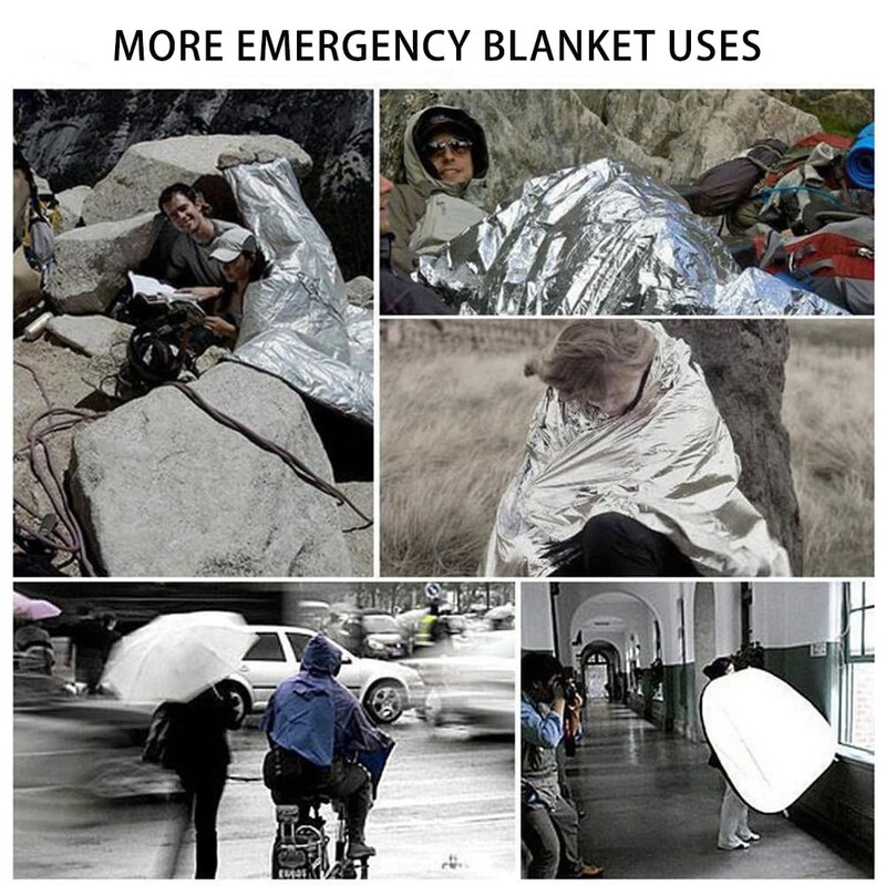 6 Pack Survival Blanket Outdoor Emergency Blanket Supplies, Emergency Blankets
