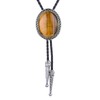 HUABOLA CALYN Bolo Tie with Natural Tiger Eye Stone Handmade