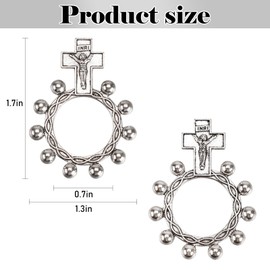 Finger Rosary Ring,Pocket Rosary Bulk Rosaries Pack of 24,Catholic Rings for Men Women,Cross Prayer Ring,Small Rosary for Baptism Favors for Guests,Christian Baby Shower Quinceanera,Funeral Party
