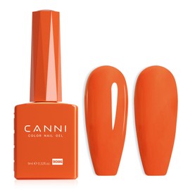 CANNI CANNI Bright Orange Gel Nail Polish, 1Pcs Neon Orange Gel Polish Red Orange Color Nail Polish Gel High Gloss Soak Off U V Gel Nail French Nail Manicure Salon DIY