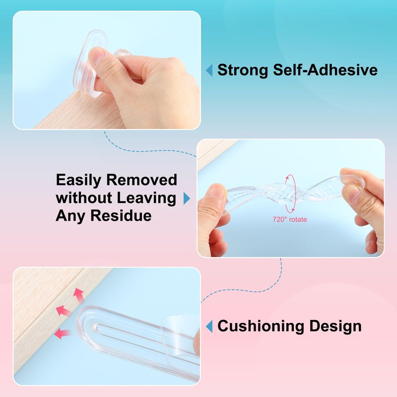 uxcell Wall Protector from Furniture, Clear Furniture Bumpers Silicone Rubber