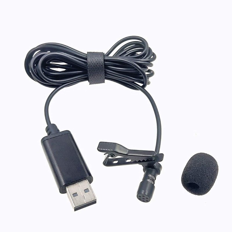 NewTH USB Mikrofon PC Omnidirektionaler Kondensator Lavalier Clip on Mic