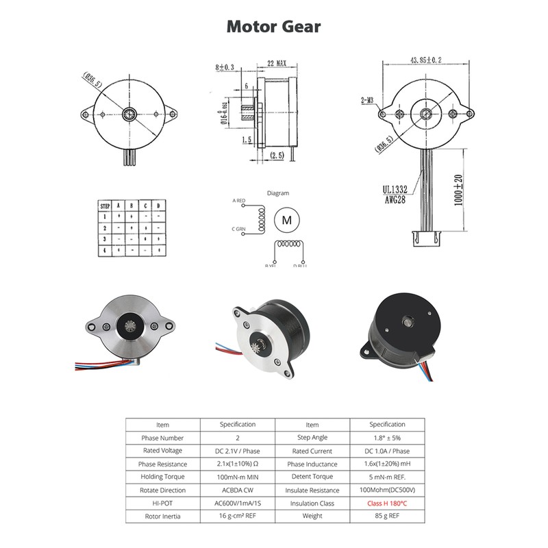 TWO TREES 3D Printer Accessories Orbiter Extruder Motor 36sth20-1004AHG 1.8°