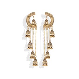 Jhumkas Indian Earrings for Women Jhumkas Tassel Earrings Jhumkas Dangle Drop Earrings Boho Bell Earrings Lightweight Earrings Jewelry Gifts for Women