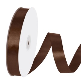 Gliberli - Cinta de satén café de 7/8 pulgadas x 100 yardas, cintas de tela para envolver regalos, ramo de costura, manualidades, decoración del hogar, cabello floral