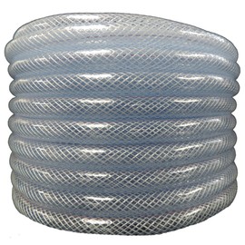 (3/4" ID x 1" OD x 50 ft) HydroMaxx® Flexible Non Toxic Clear High Pressure, Reinforced, PVC Braided Vinyl Tubing (1531034050)