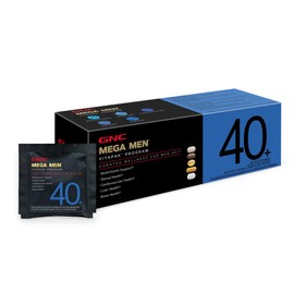 GNC Mega Men 40+ Vitapak, 5-in-1 Multivitamin Pack, Energy Production, Men's Health, Edible Dietary Supplement, 30 Servings