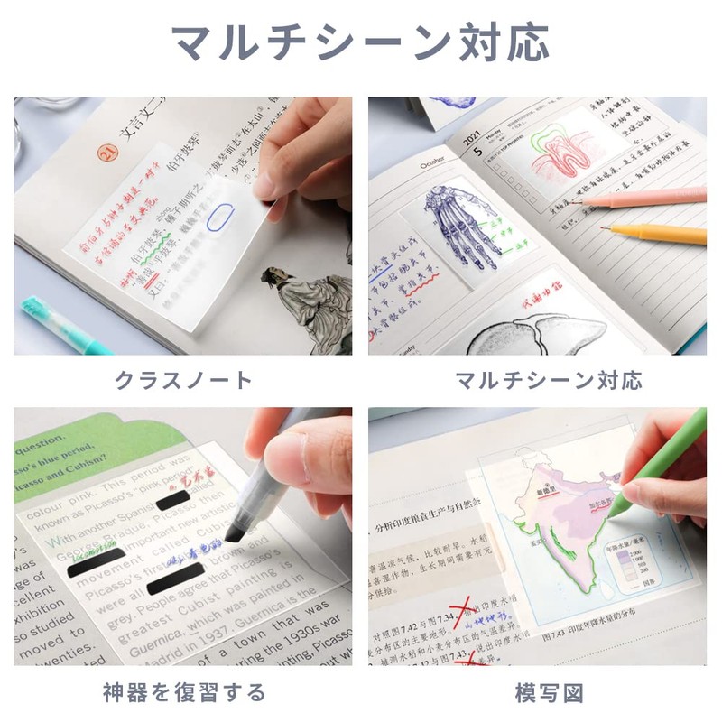 AAGWW 300 Pcs Transparent Sticky Notes, Writing Title, Transparent Sheet,
