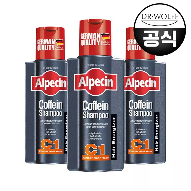 C1 카페인 샴푸 C1 (모발 강화) 250ml X 3 Caffeine