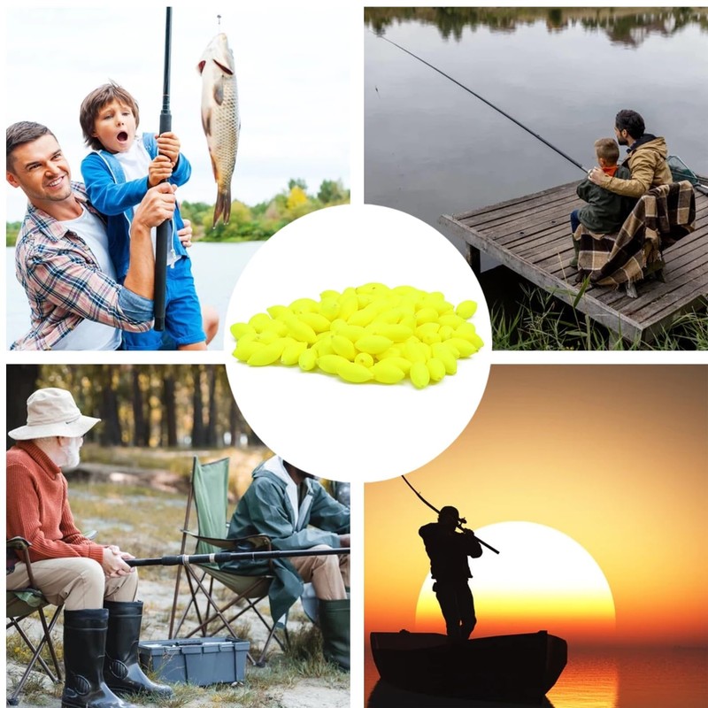 100Pcs Fishing Plastic Oval Beads Excellent Buoyancy Beads ( Color