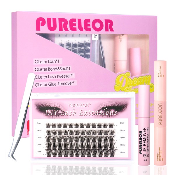 Cluster Lashes DIY Eyelash Extensions Kit with Bond and Seal