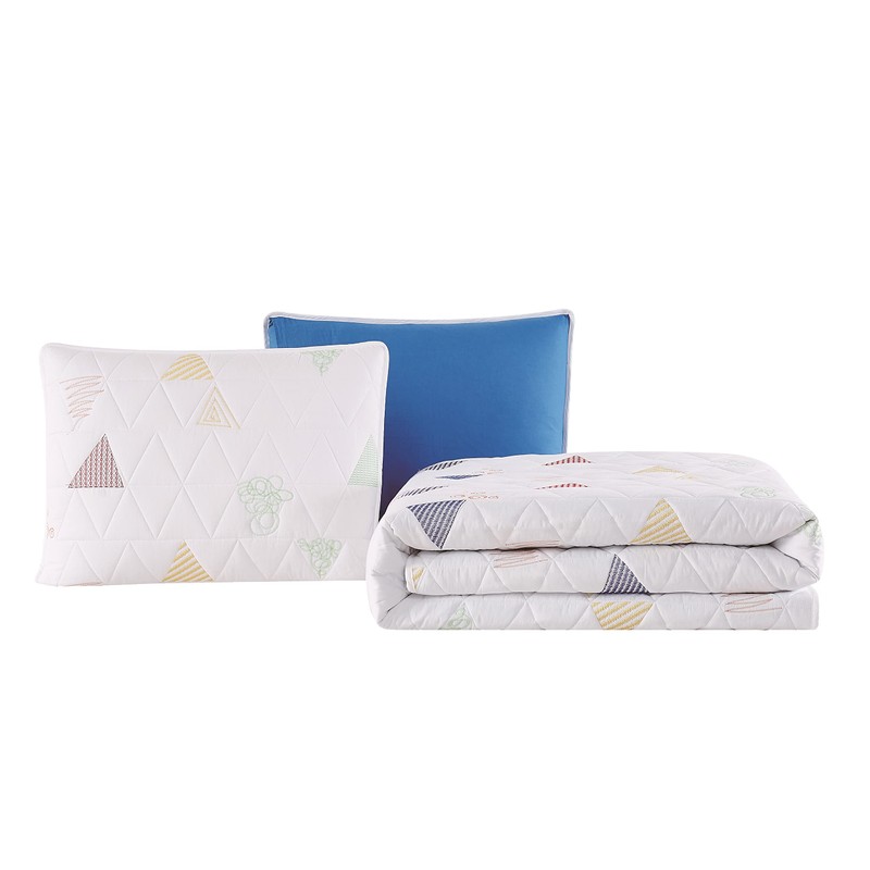 Crayola Triangle Embroidered 2 Piece Twin Quilt Set