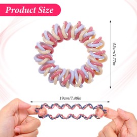 8pcs Coil Hair Ties for Women,No Damage Phone Cord Hair Ties for Thin/Thick Hairs,No Crease Spiral Ponytail Holders for Adults Women and Girl (Multicolor)