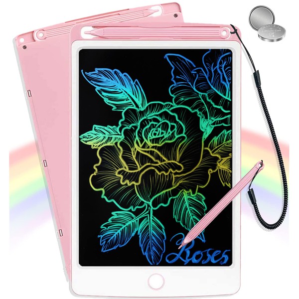 Toys Gifts for 3 4 5 6 7 8 Years Old Girls Boys, Portable Learning Educational Toys for Toddler, Colorful 10 inch LCD Writing Tablet for Kids, Drawing Tablet Doodle Pad, Holiday Birthday Gifts (Pink)