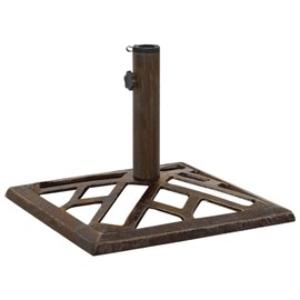 Gecheer Umbrella Base Square 17.3" Concrete Weighted Powdercoated Cast Iron Outdoor Removable Bronze Umbrella Stand 26.5 lbs