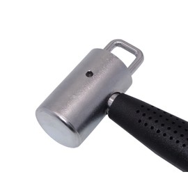 Kakui Scaffolding Hammer Short with Safety Ring (Carabiner Tool Holder One-Touch Removal Type), Hammer Head Φ1.6 inches (40 mm) S-40 Silver, Black