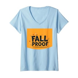 Fall Proof: Autumn Vibes with Floating Leaves V-Neck T-Shirt, Women, Baby Blue