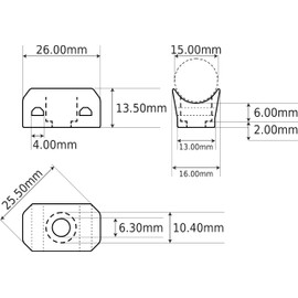 Cable Ties Screw Base, High-Strength UV-Resistant for Quick Installation on Plates, Walls or Aluminium Profile, Suitable for Various Cables, Hoses, Cables (D15 S 26 mm x 16 mm, Pack of 16)
