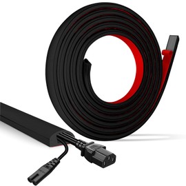 DBHXXMB-HH Cord Hider for Wall, Floor Cord Covers for Wires, Low Profile Self Adhesive Cable Hider, Wire Covers for The Wall and Floor, Cord Covers Wall Mounted Tv, for Offices, Gym, Exhibitions(Black, 10 Feet)