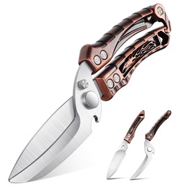 Dream Reach Kitchen Poultry Shears - Heavy Duty Detachable Meat Scissors for Cutting Chicken, Kitchen Food Scissors with Serrated Edge for Thanksgiving Bronze