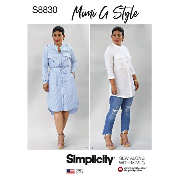 Simplicity Women's Shirt Dress Sewing Patterns by Mimi G Style,