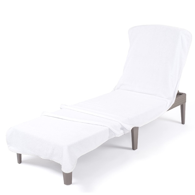 American Soft Linen Chaise Lounge Covers with Pocket, 86"x32" Oversized