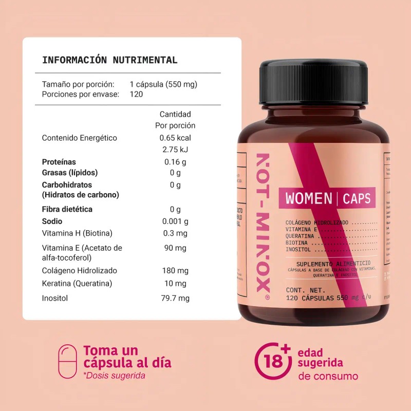 Not Minox Mujer Crecimiento De Cabello Queratina Vitamina E Sabor