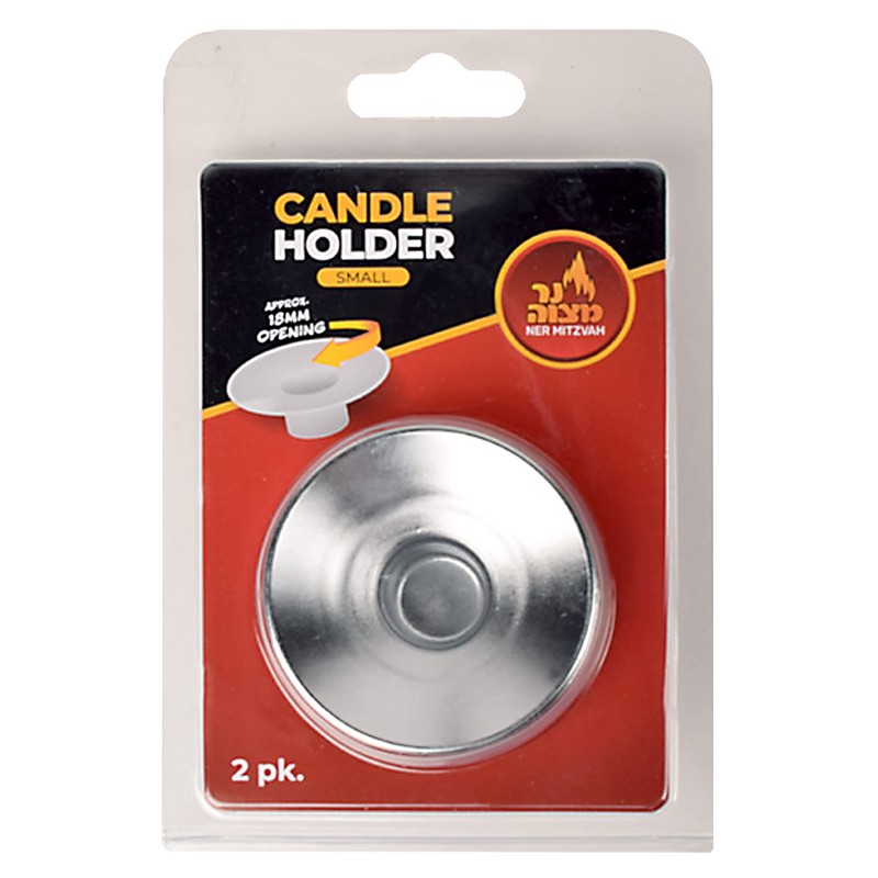 Ner Mitzvah Reusable Metal Candlestick Liners and Drip Guards -