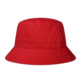 GADIEMKENSD 100% Cotton Bucket Hat UPF 50 Sun Protection Lightweight Packable - Unisex, red