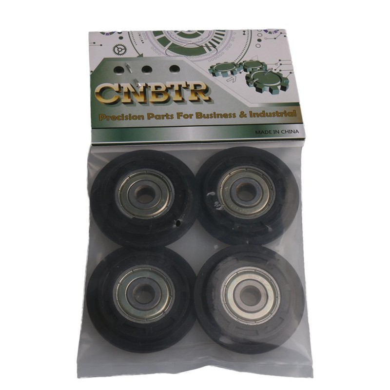 CNBTR 40x8x6mm Black Steel Plastic Coated Ball Bearing Pulley Wheel