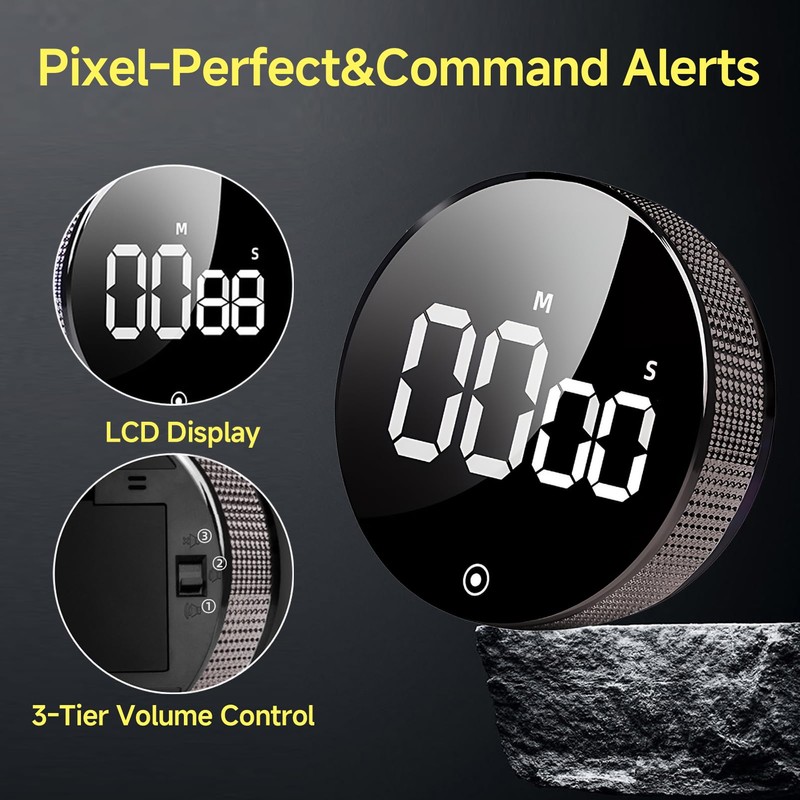 Digital Kitchen Timers for Cooking, OIHCAZ Magnetic Countdown Timers Clock